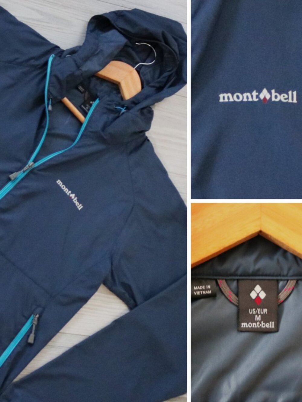 Montbell Windbreaker Jacket Women's M Navy Outdoor Lightweight Hiking 2303124